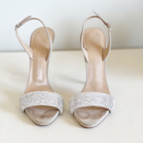 GUISSEPE ZANOTTI Nude Crystal Sophie Sandals 37.5 - Picture 9 of 10